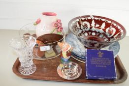 TRAY CONTAINING CERAMIC AND GLASS ITEMS