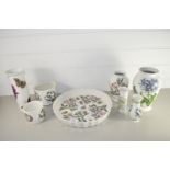 BOTANIC GARDEN WARES BY PORTMEIRION INCLUDING THREE VASES, LARGE SERVING DISH ETC