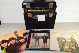 BOX CONTAINING RECORDS, EARLY BEATLES, THE JAM, ROLLING STONES ETC