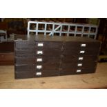 SMALL TEN DRAWER FILING UNIT, LENGTH APPROX 78CM