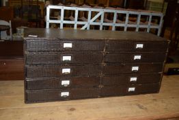 SMALL TEN DRAWER FILING UNIT, LENGTH APPROX 78CM