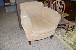 MAHOGANY FRAMED EASY CHAIR