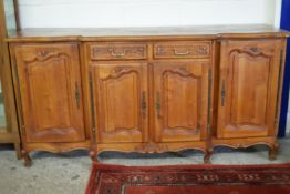 LARGE REPRODUCTION CARVED SIDEBOARD, LENGTH APPROX 202CM