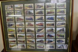 CASED SET OF GALLAHER "TRAINS OF THE WORLD" CIGARETTE CARDS