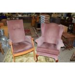 PARKER KNOLL FIRESIDE CHAIR, WIDTH APPROX 62CM MAX PLUS ONE OTHER