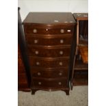 REPRODUCTION SERPENTINE CHEST OF SIX DRAWERS, WIDTH APPROX 53CM