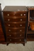 REPRODUCTION SERPENTINE CHEST OF SIX DRAWERS, WIDTH APPROX 53CM