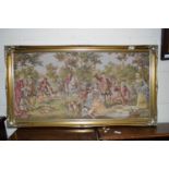 MODERN TAPESTRY IN ORNATE GILT FRAME, FRAME SIZE APPROX 100 X 55CM