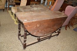 OVAL GATE LEG TABLE, APPROX 135 X 136CM MAX