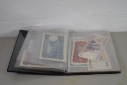 BOX CONTAINING FOREIGN BANK NOTES IN PLASTIC WALLETS
