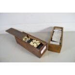 WOODEN DOMINO SET AND COUNTERS