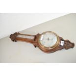 BAROMETER AND THERMOMETER IN OAK FRAME