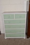 PAINTED PINE CHEST OF DRAWERS, WIDTH APPROX 92CM