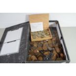 BOX CONTAINING COINAGE, MAINLY OLD PENNIES