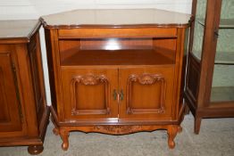 ORNATELY DECORATED CORNER ENTERTAINMENT CABINET, WIDTH APPROX 105CM MAX