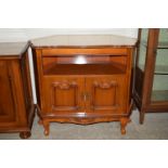 ORNATELY DECORATED CORNER ENTERTAINMENT CABINET, WIDTH APPROX 105CM MAX