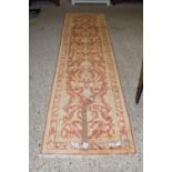 RUNNER WITH STYLISED FLORAL DECORATION, APPROX 78 X 290CM