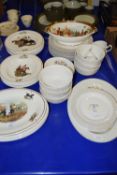 DINNER WARES, SERVING PLATES BY ROYAL DOULTON, HOTEL PORCELAIN, ALL DECORATED WITH HUNTING AND