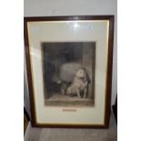 FRAMED 19TH CENTURY ENGRAVING, CANINE INTEREST, ENTITLED "LOW LIFE", FRAME SIZE APPROX 60 X 82CM
