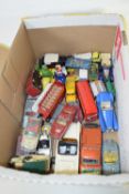 BOX CONTAINING DINKY CARS ETC