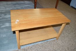 BEECH EFFECT COFFEE TABLE, APPROX 89 X 49CM