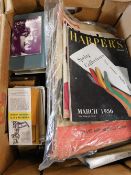 Two boxes: assorted periodicals etc, including quantity LIFE magazine