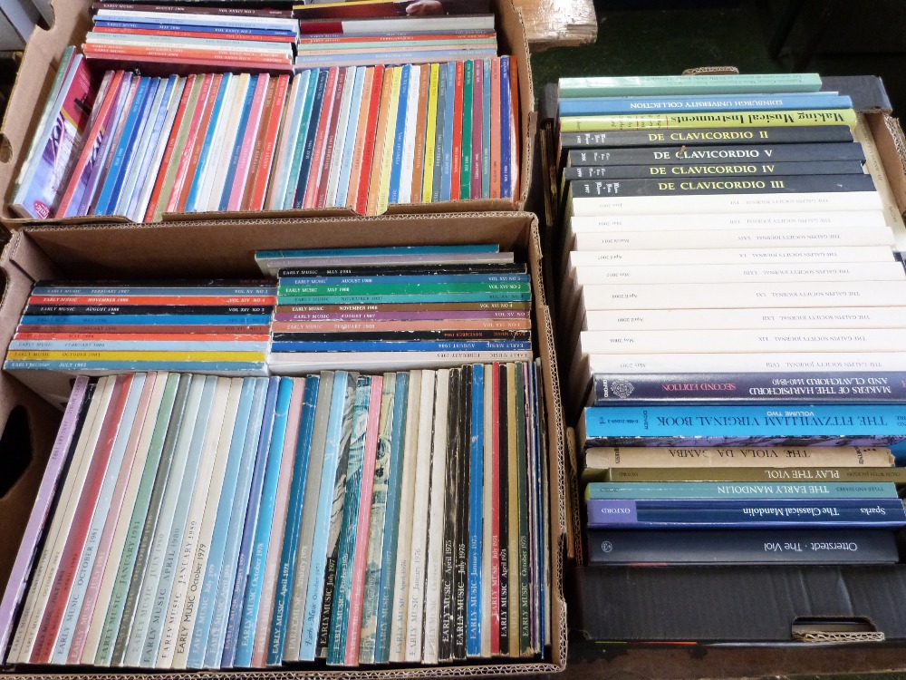Three boxes: Music including EARLY MUSIC periodical, large run from issue No 1 1973 to 2013