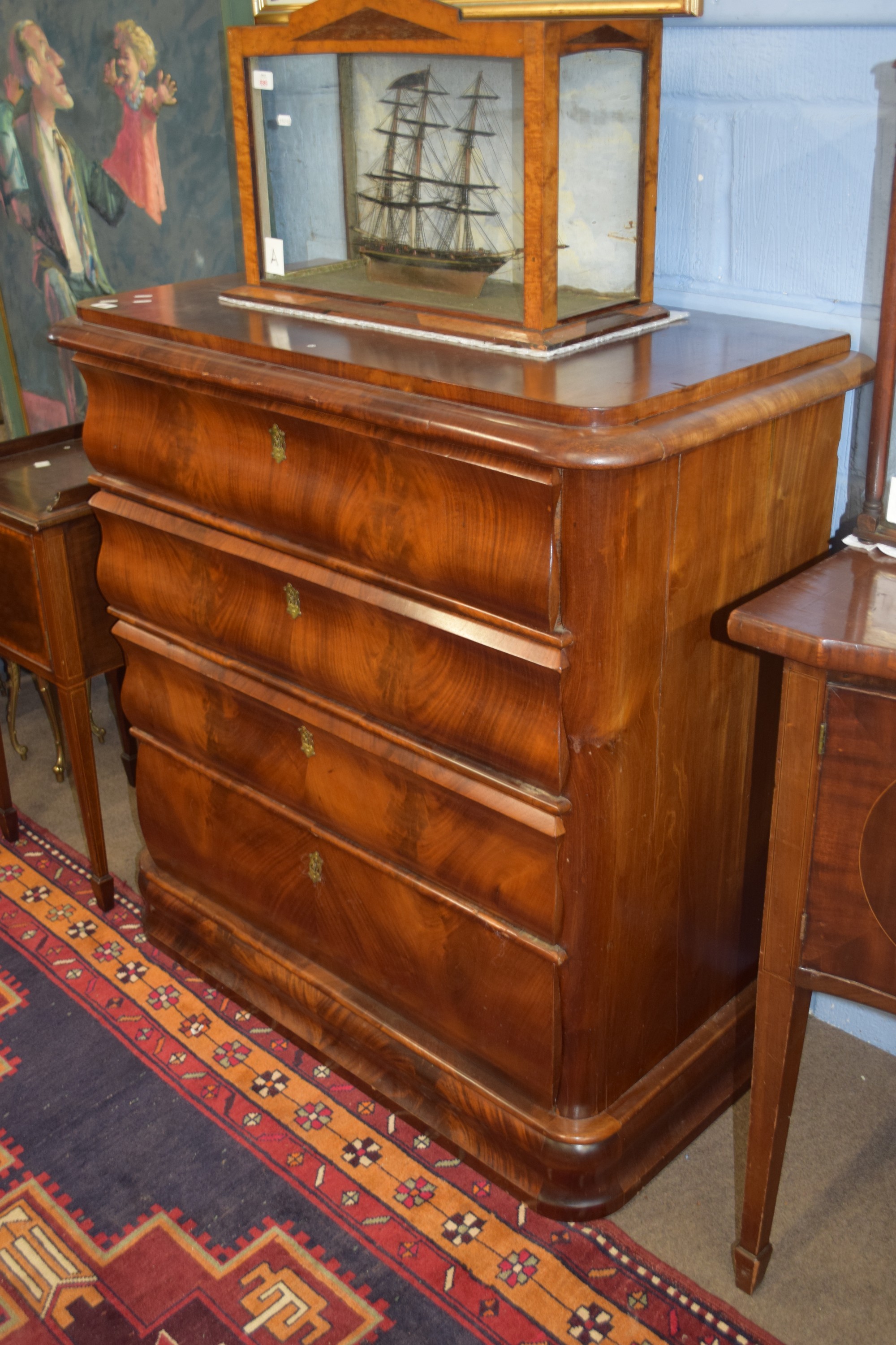 Good quality 19th century mahogany chest of drawers, width approx 107cm - Image 2 of 2