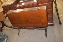 Fine 19th century mahogany folding table raised on ring turned legs over brass casters, size