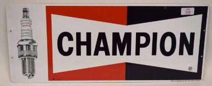Metal advertising sign for Champion Spark Plugs