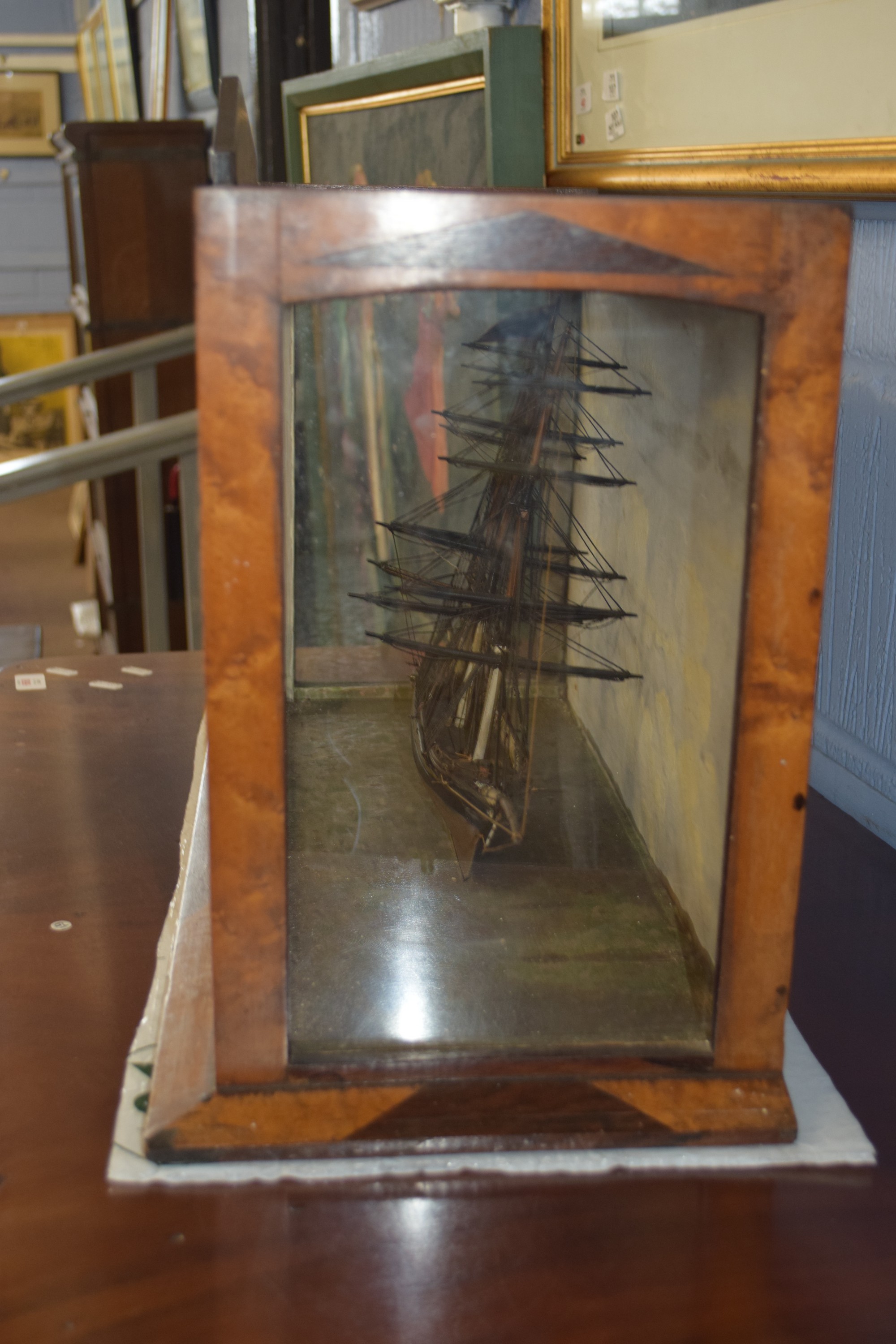 Cased C19th model of a Ship - Image 2 of 3