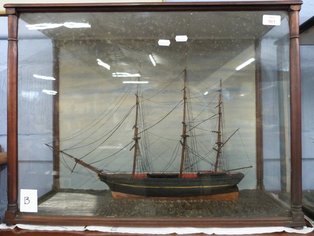 Cased C19th Model Ship