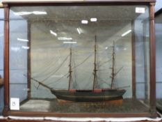 Cased C19th Model Ship