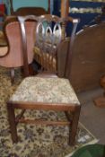 19th century upholstered Hepplewhite style dining chair, width approx 53cm max