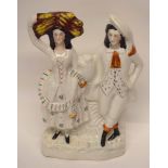 Victorian Staffordshire model of a lady and gentleman