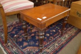 Low table commode raised on ring turned legs, approx 55 x 34cm
