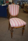 19th century upholstered bedroom chair, width approx 42cm