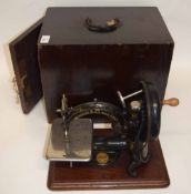 Sewing machine in original box, with key