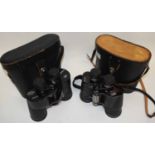 Two binoculars in cases, one manufactured by Chinon 10x50, the other by Prinzlux Spacemaster 7x50 (