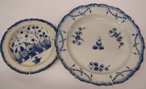 Two late 18th century pearl ware plates with floral designs