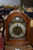 Dome cased mantel clock, the dial signed for W R Bullen Ltd, Norwich, fitted with an Elliot named