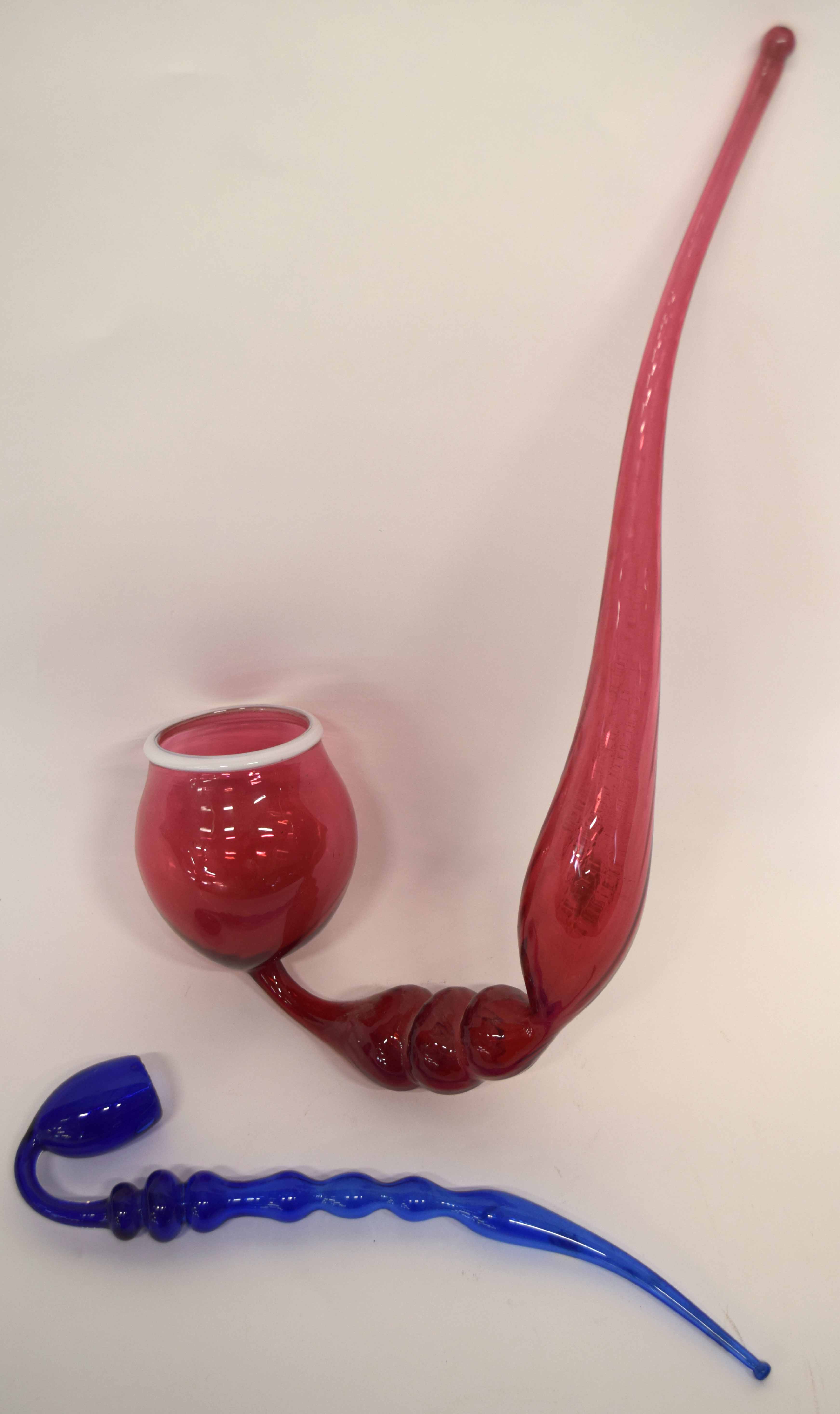 Two Nailsea type glass pipes