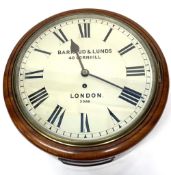 Wall clock by Barraud & Lunds, 40 Cornhill, the dial numbered London 5386, the clock in walnut