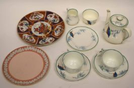 Group of ceramics including a Royal Doulton mid-20th century tea for two in kingfisher pattern,
