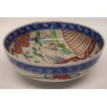 Japanese porcelain bowl decorated in Imari style