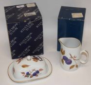 Royal Worcester Evesham gold butter dish and cover in original box, together with a Royal