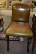 Early to mid 19th century leather upholstered mahogany dining chair, width approx 47cm max