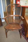 Wheelback Windsor chair, width approx 62cm max