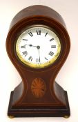 Art Nouveau style wall clock with shell inlay, the clock with French movement