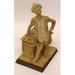 Italian resin figure on wooden base